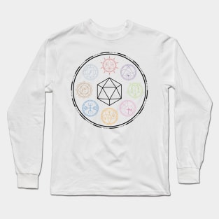 Runic Schools of Magic (Full Color / Black) Long Sleeve T-Shirt